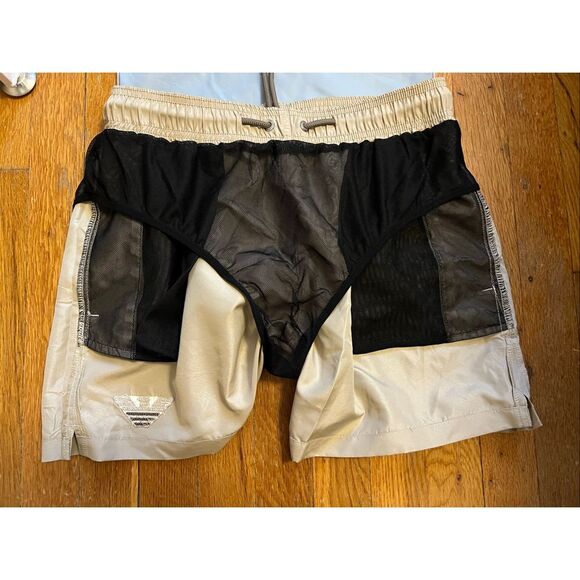 Emporio Armani Swim Shorts with Two-Tone Eagle Embroidery - Picture 6 of 14